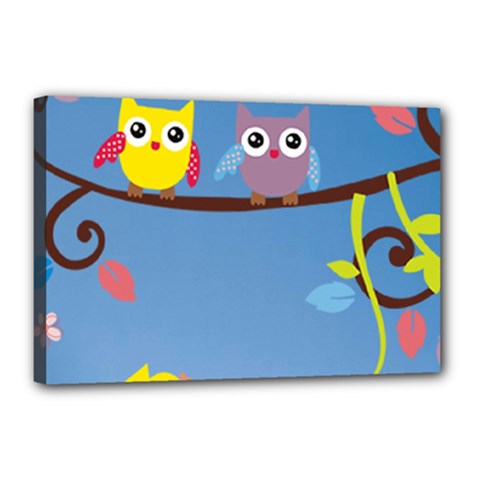 Animal Bird Cartoon Canvas 18  x 12  (Stretched) from ArtsNow.com