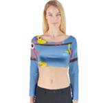 Animal Bird Cartoon Long Sleeve Crop Top (Tight Fit)