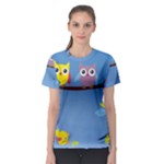 Animal Bird Cartoon Women s Sport Mesh Tee