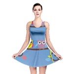Animal Bird Cartoon Reversible Skater Dress