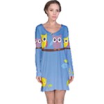 Animal Bird Cartoon Long Sleeve Nightdress