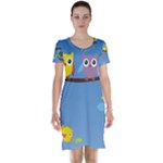 Animal Bird Cartoon Short Sleeve Nightdress