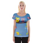 Animal Bird Cartoon Women s Cap Sleeve Top