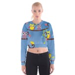 Animal Bird Cartoon Women s Cropped Sweatshirt