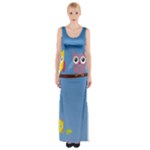 Animal Bird Cartoon Maxi Thigh Split Dress