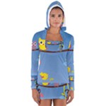 Animal Bird Cartoon Women s Long Sleeve Hooded T-shirt
