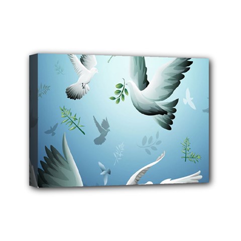Animated Nature Wallpaper Animated Bird Mini Canvas 7  x 5  (Stretched) from ArtsNow.com