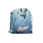 Animated Nature Wallpaper Animated Bird Drawstring Pouch (Large)