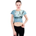 Animated Nature Wallpaper Animated Bird Crew Neck Crop Top