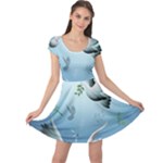 Animated Nature Wallpaper Animated Bird Cap Sleeve Dress