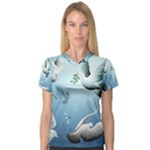 Animated Nature Wallpaper Animated Bird Women s V-Neck Sport Mesh Tee