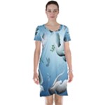 Animated Nature Wallpaper Animated Bird Short Sleeve Nightdress