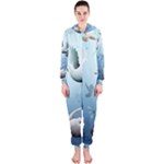 Animated Nature Wallpaper Animated Bird Hooded Jumpsuit (Ladies)