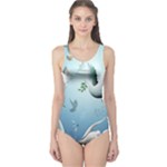 Animated Nature Wallpaper Animated Bird One Piece Swimsuit