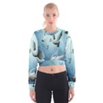 Animated Nature Wallpaper Animated Bird Women s Cropped Sweatshirt