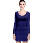 MacKay Tartan Long Sleeve Velvet Bodycon Dress