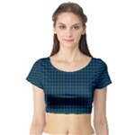 Farquharson Tartan Short Sleeve Crop Top (Tight Fit)