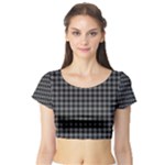 Douglas Tartan Short Sleeve Crop Top (Tight Fit)