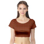 Bruce Tartan Short Sleeve Crop Top (Tight Fit)