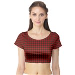 Chisholm Tartan Short Sleeve Crop Top (Tight Fit)