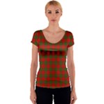 Comyn Tartan Women s V-Neck Cap Sleeve Top