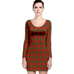 Comyn Tartan Long Sleeve Velvet Bodycon Dress