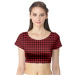 Cunningham Tartan Short Sleeve Crop Top (Tight Fit)
