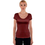 Cunningham Tartan Women s V-Neck Cap Sleeve Top