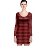 Cunningham Tartan Long Sleeve Velvet Bodycon Dress