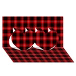 Cunningham Tartan Twin Hearts 3D Greeting Card (8x4)