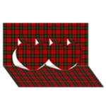 MacDuff Tartan Twin Hearts 3D Greeting Card (8x4)