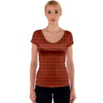 Prince of Rothesay Tartan Women s V-Neck Cap Sleeve Top