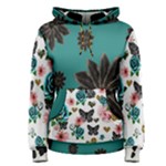 Butterfly Floral Feathers Women s Pullover Hoodie