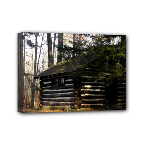 Cabin At The Pennsylvania Grand Canyon  by Ave Hurley  Mini Canvas 7  x 5  (Stretched) from ArtsNow.com