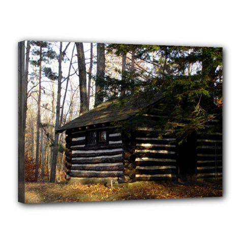 Cabin At The Pennsylvania Grand Canyon  by Ave Hurley  Canvas 16  x 12  (Stretched) from ArtsNow.com