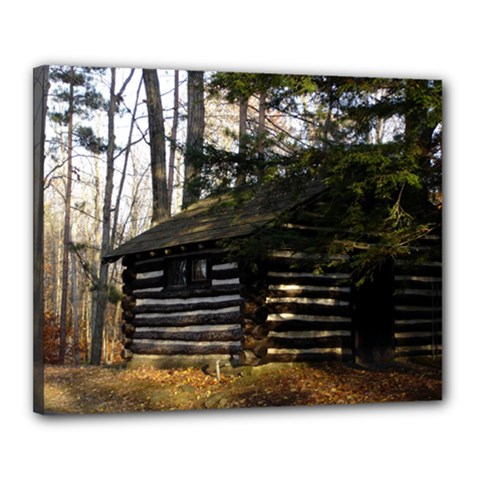 Cabin At The Pennsylvania Grand Canyon  by Ave Hurley  Canvas 20  x 16  (Stretched) from ArtsNow.com