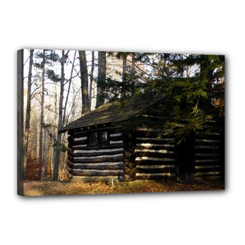 Cabin At The Pennsylvania Grand Canyon  by Ave Hurley  Canvas 18  x 12  (Stretched) from ArtsNow.com