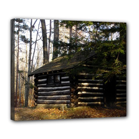 Cabin At The Pennsylvania Grand Canyon  by Ave Hurley  Deluxe Canvas 24  x 20  (Stretched) from ArtsNow.com