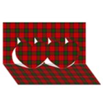 Robertson Tartan Twin Hearts 3D Greeting Card (8x4)