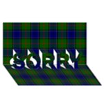 Colquhoun Tartan SORRY 3D Greeting Card (8x4)