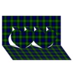 Gordon Tartan Twin Hearts 3D Greeting Card (8x4)