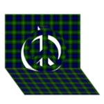Gordon Tartan Peace Sign 3D Greeting Card (7x5)