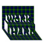 Gordon Tartan WORK HARD 3D Greeting Card (7x5)
