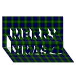 Gordon Tartan Merry Xmas 3D Greeting Card (8x4)