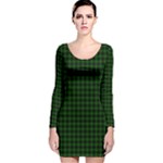 Gunn Tartan Long Sleeve Velvet Bodycon Dress