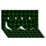 Gunn Tartan Twin Hearts 3D Greeting Card (8x4)