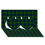 Lauder Tartan Twin Hearts 3D Greeting Card (8x4)