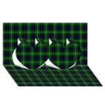 MacDonald of the Isles Tartan Twin Hearts 3D Greeting Card (8x4)