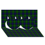 Sinclair Tartan Twin Hearts 3D Greeting Card (8x4)