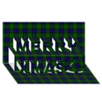 Sinclair Tartan Merry Xmas 3D Greeting Card (8x4)